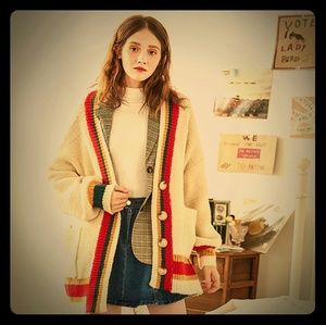Retro Knitted Sweater Coat
